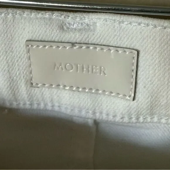Mother The Tripper Ankle Fray White Jeans Size 24